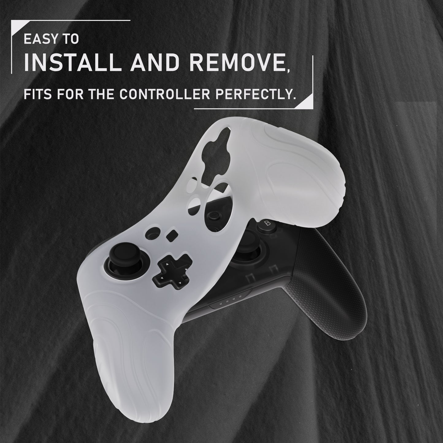 PlayVital Samurai Edition Ergonomic Silicone Skin Protective Case for Nintendo Switch Pro Controller, Soft Anti-slip Controller Grip Protector for Nintendo Switch Pro with Thumb Grip Caps - Glow in Dark - Green - EBNPP007 PlayVital