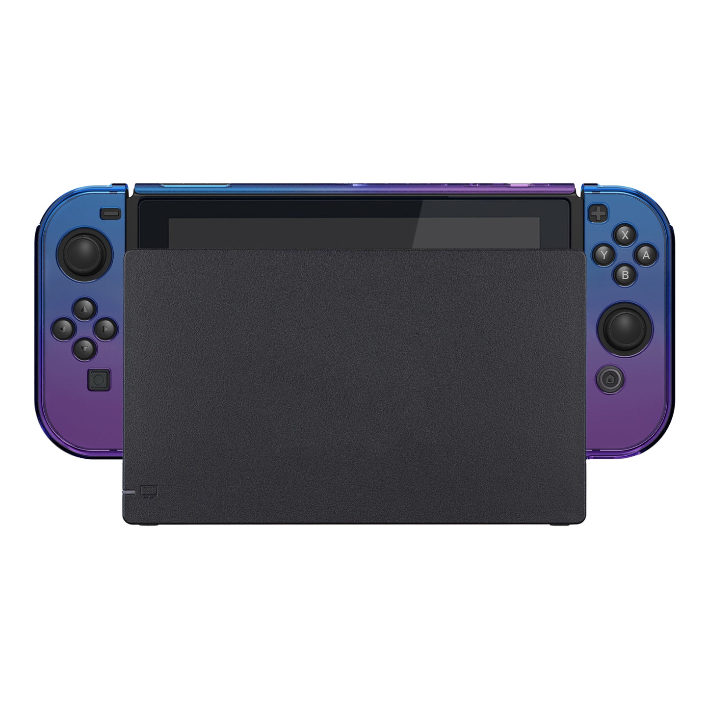 PlayVital Gradient Translucent Bluebell Back Cover for Nintendo Switch Console, NS Joycon Handheld Controller Separable Protector Hard Shell, Soft Touch Customized Dockable Protective Case for Nintendo Switch - NTP347 PlayVital