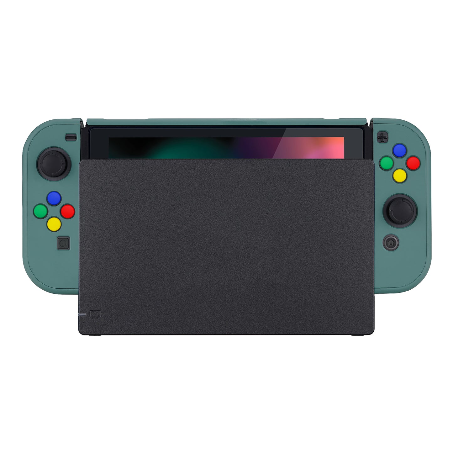 PlayVital Serpent Totem Back Cover for NS Switch Console, NS Joycon Handheld Controller Separable Protector Hard Shell, Dockable Protective Case with Red ABXY Direction Button Caps - NTT122 PlayVital