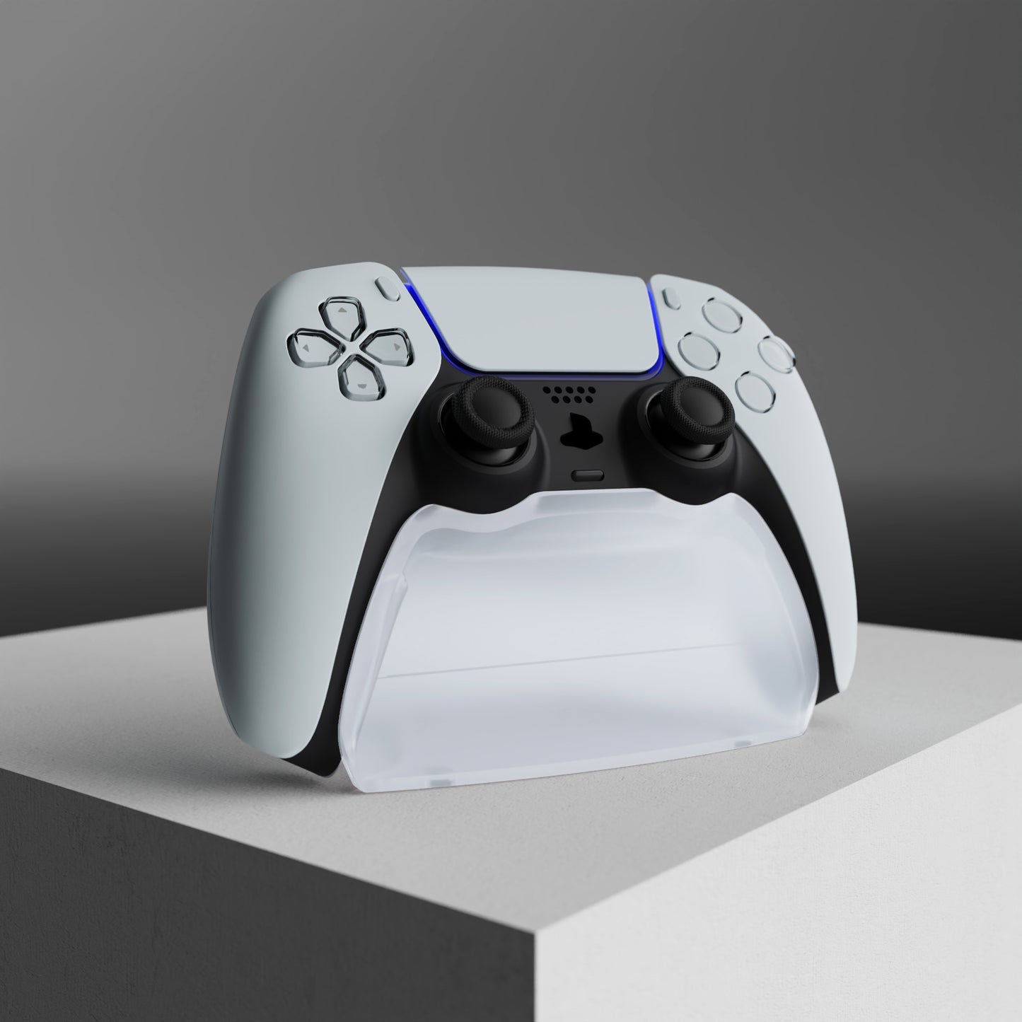 PlayVital Semi Transparent Game Controller Stand for PS5, Gamepad Stand for PS5, Display Desk Holder for PS5 Controller with Rubber Pads - PFPJ053 PlayVital