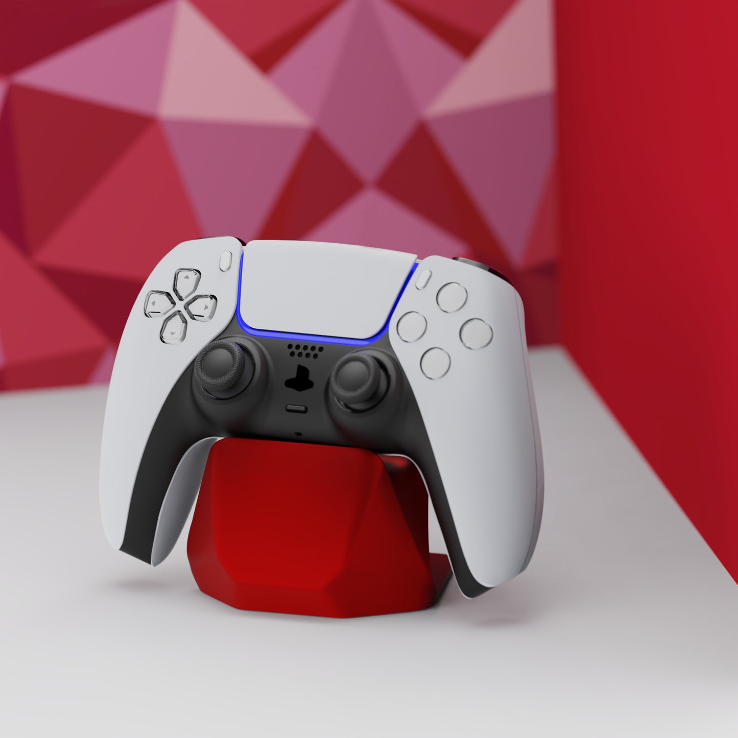 PlayVital Scarlet Red Universal Game Controller Stand for Xbox Series X/S Controller, Gamepad Stand for PS5/4 Controller, Display Stand Holder for Xbox Controller - PFPJ057 PlayVital