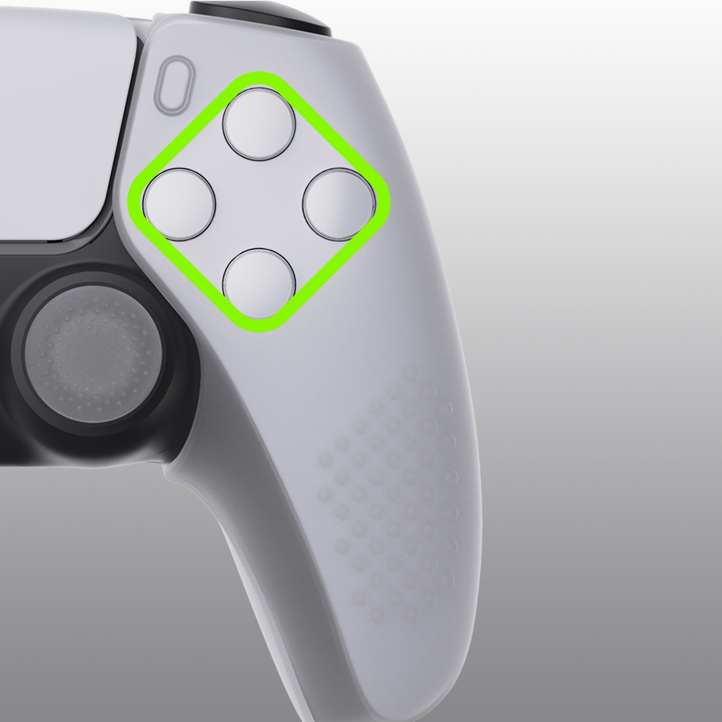 PlayVital 3D Studded Edition Anti-Slip Silicone Cover Skin with Thumb Grip Caps for PS5 Wireless Controller, Compatible with Charging Station - Clear White - TDPF026 PlayVital