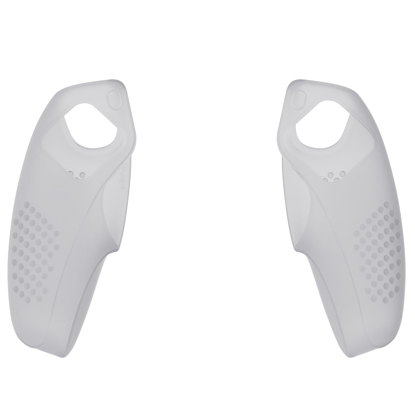 PlayVital 3D Studded Edition Anti-Slip Silicone Cover Skin with Thumb Grip Caps for PS5 Wireless Controller, Compatible with Charging Station - Clear White - TDPF026 PlayVital