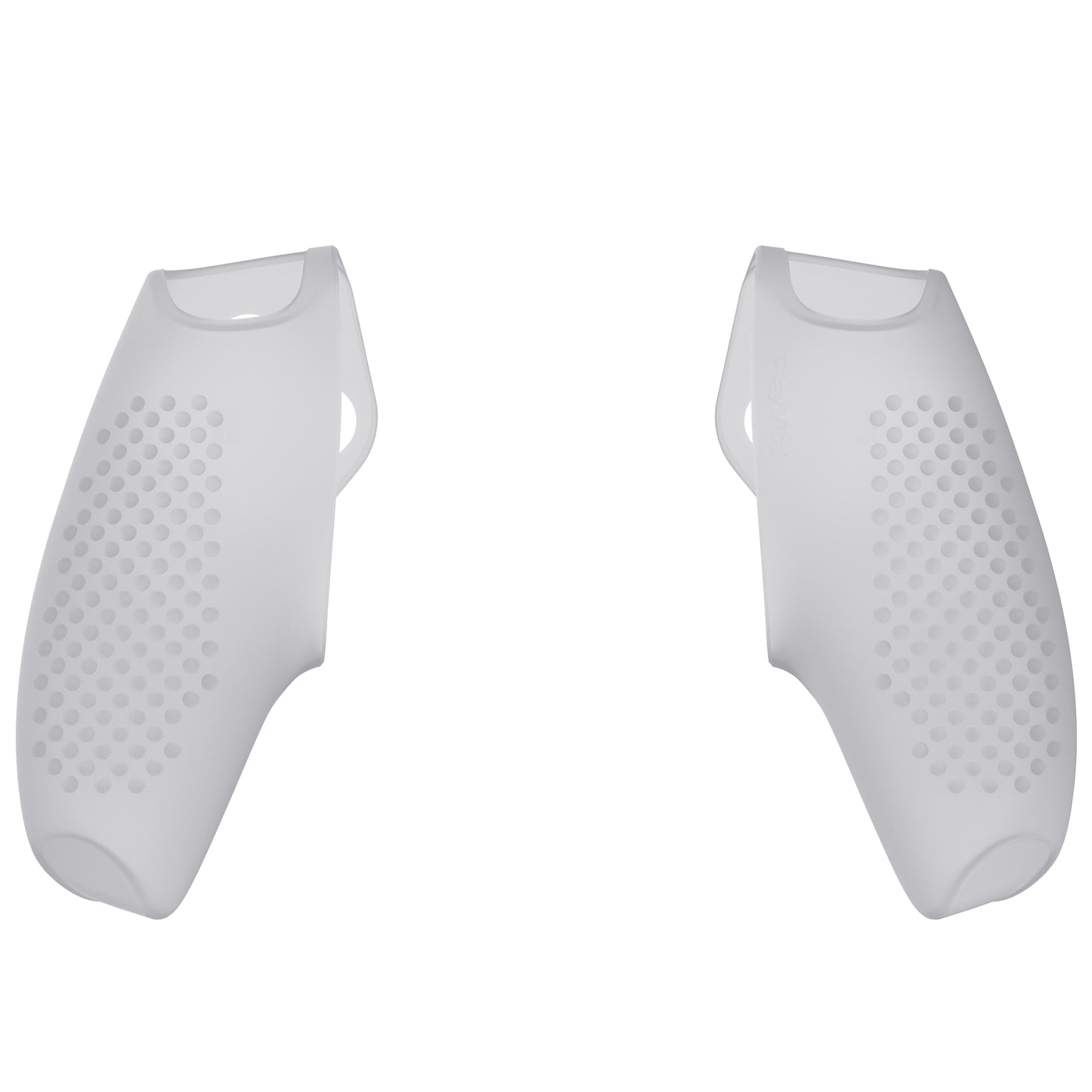 PlayVital 3D Studded Edition Anti-Slip Silicone Cover Skin with Thumb Grip Caps for PS5 Wireless Controller, Compatible with Charging Station - Clear White - TDPF026 PlayVital