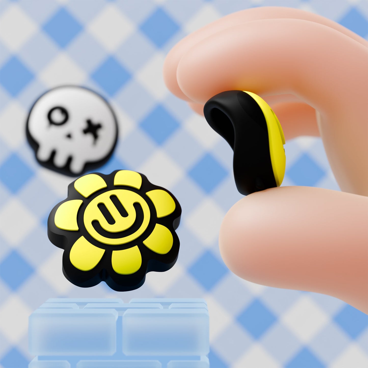 PlayVital 6 Pcs Cute Thumb Grip Caps for Nintendo Switch 2 - Happy & Gloomy Style PlayVital