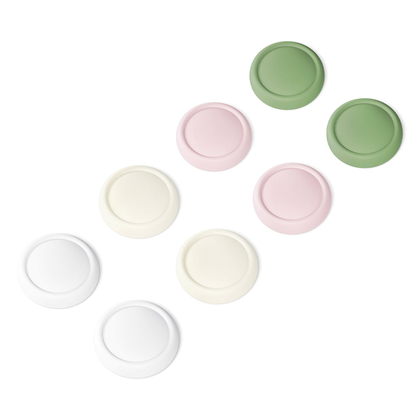PlayVital 8Pcs Joystick Caps for Nintendo Switch 2, Silicone Thumbstick Grip Cover for Joycon 2 - White & Antique Yellow & Pink & Matcha Green PlayVital