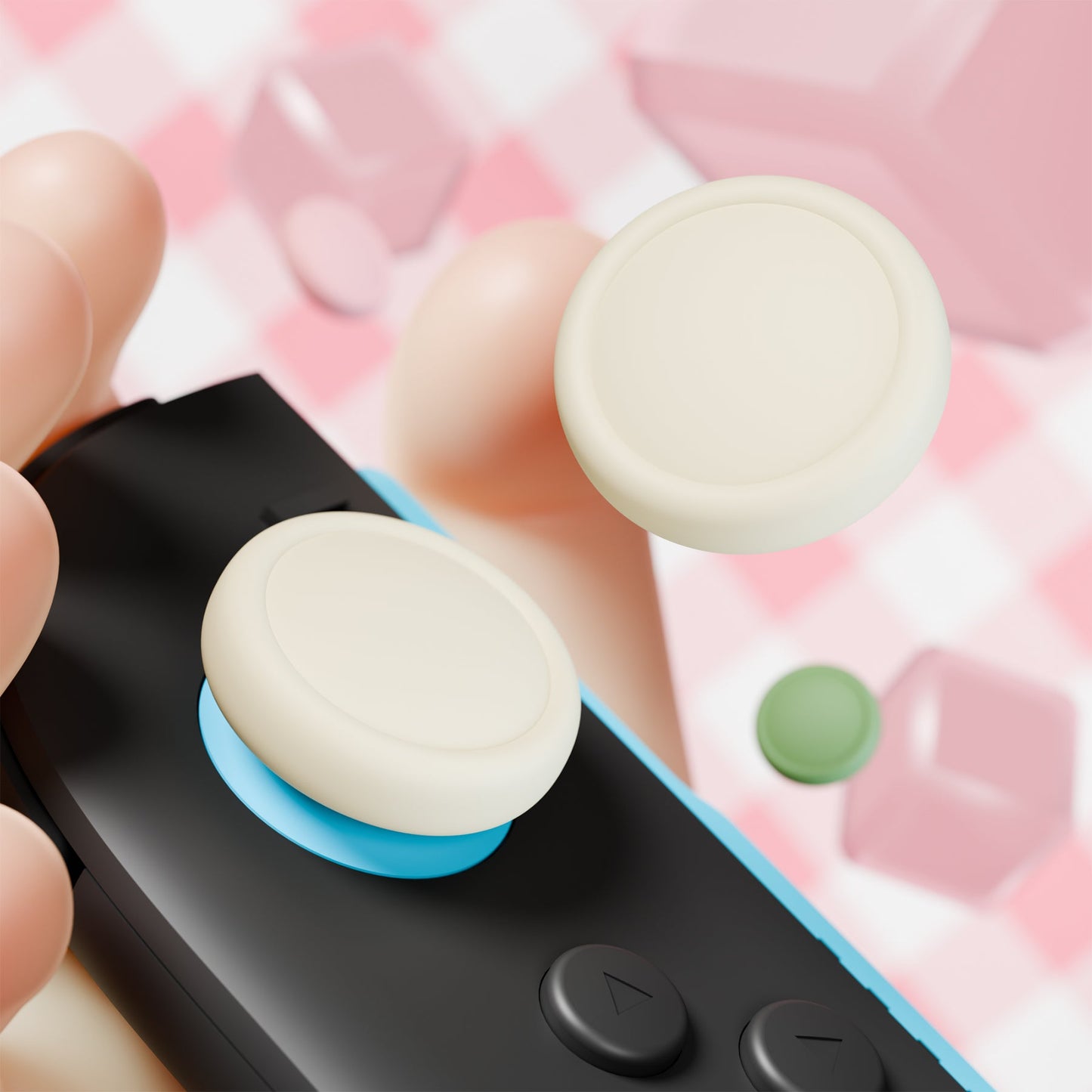 PlayVital 8Pcs Joystick Caps for Nintendo Switch 2, Silicone Thumbstick Grip Cover for Joycon 2 - White & Antique Yellow & Pink & Matcha Green PlayVital