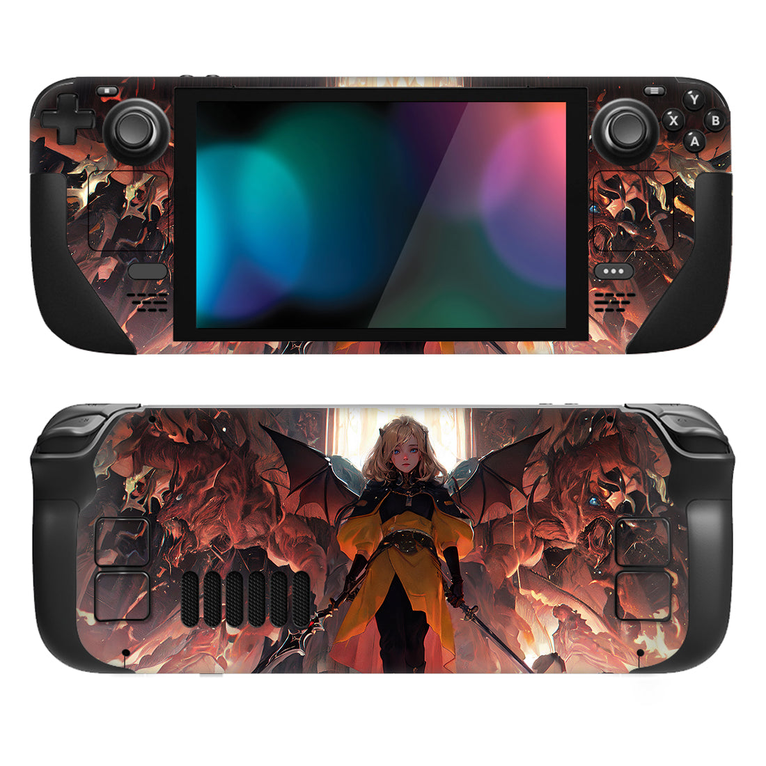 PlayVital Full Set Protective Skin Decal for Steam Deck, Custom Stickers Vinyl Cover for Steam Deck Handheld Gaming PC - Infernal Messenger - SDTM067 PlayVital