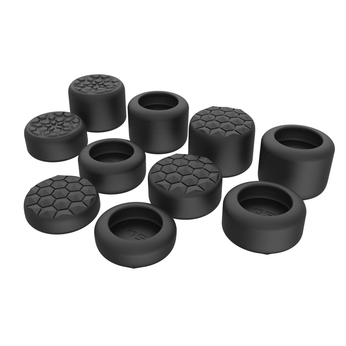 PlayVital QUANTUM Pro Ergonomic Thumbstick Grips for Nintendo Switch 2 (2025) with 3 Height Convex and Concave - Diamond Grain & Crack Bomb Design - Black PlayVital