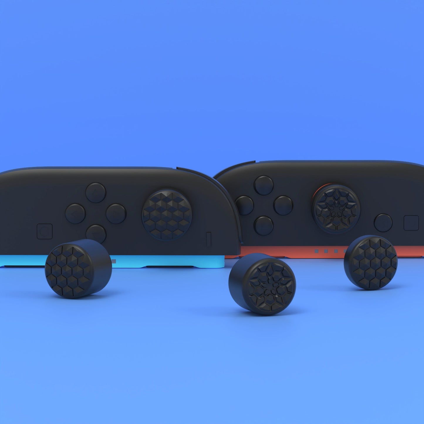 PlayVital QUANTUM Pro Ergonomic Thumbstick Grips for Nintendo Switch 2 (2025) with 3 Height Convex and Concave - Diamond Grain & Crack Bomb Design - Black PlayVital