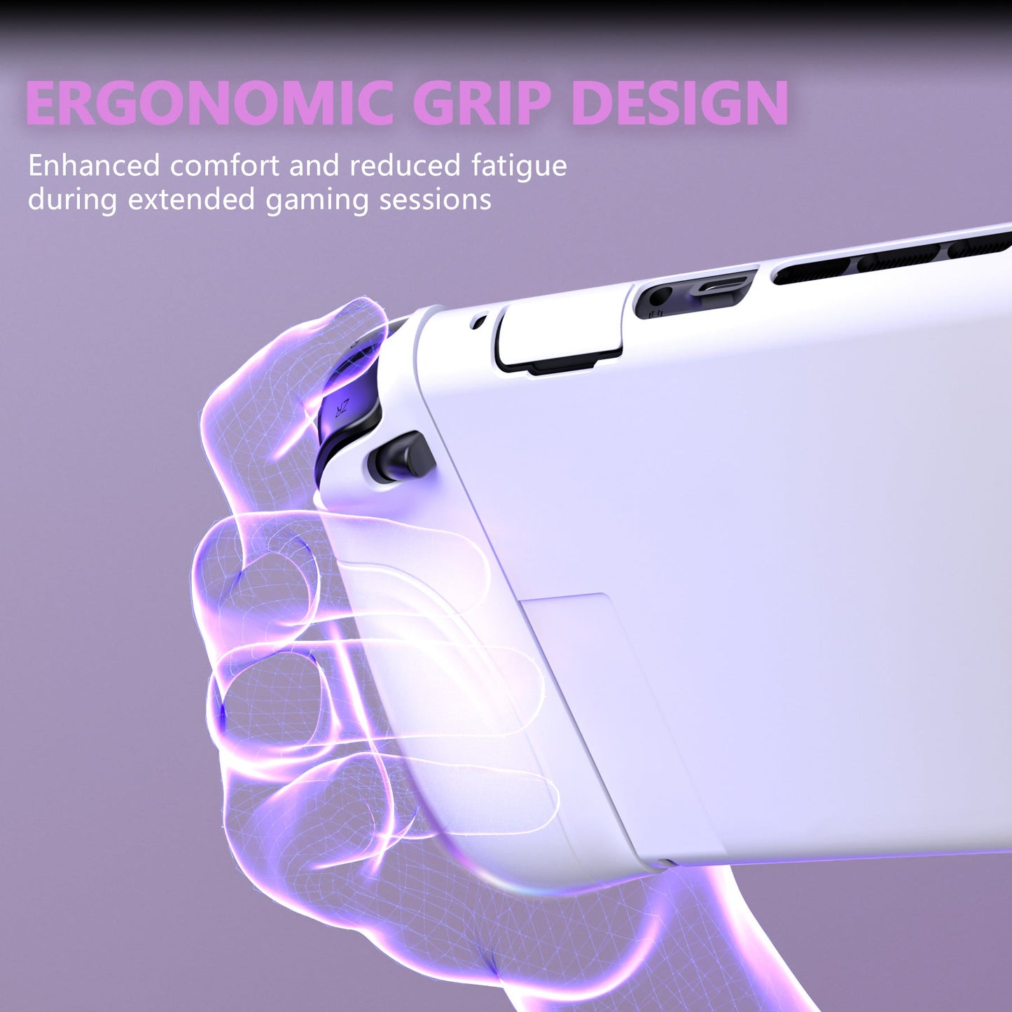 PlayVital Ranger Silicone Grip with Hard Console Cover for Nintendo Switch 2, Protective Case with Folding Stand & Thumb Grips Caps for Nintendo Switch 2 (2025) - White PlayVital
