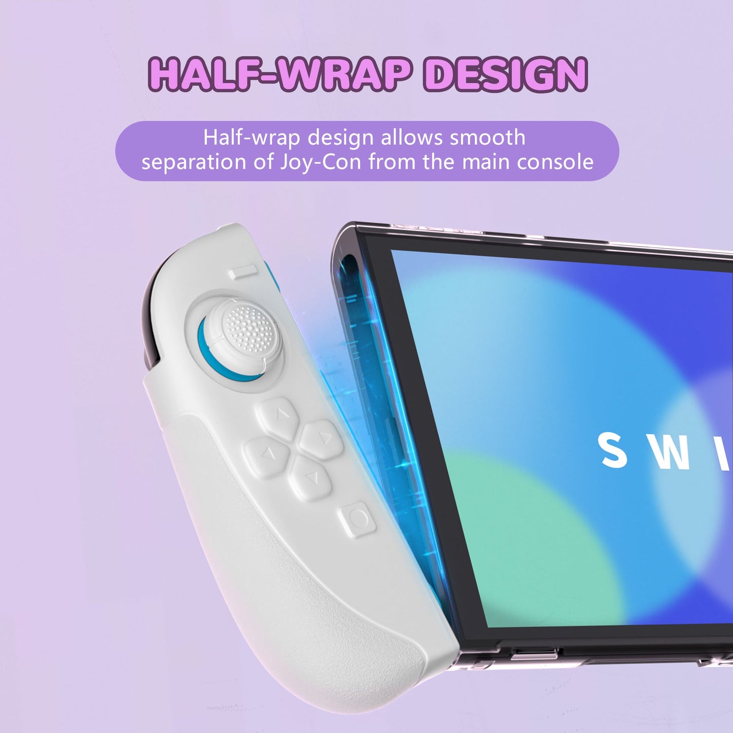 PlayVital Ranger Silicone Grip with Hard Console Cover for Nintendo Switch 2, Protective Case with Folding Stand & Thumb Grips Caps for Nintendo Switch 2 (2025) - White PlayVital