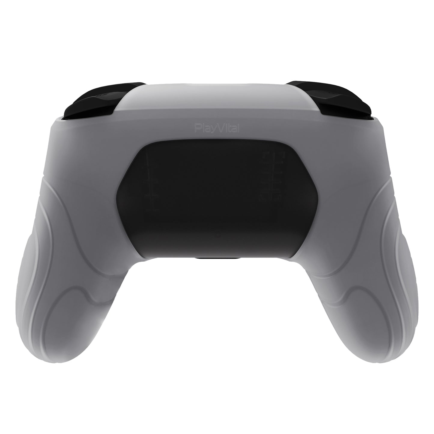 PlayVital Samurai Edition Ergonomic Silicone Skin Protective Case for Nintendo Switch Pro Controller, Soft Anti-slip Controller Grip Protector for Nintendo Switch Pro with Thumb Grip Caps - Clear White - EBNPP008 PlayVital