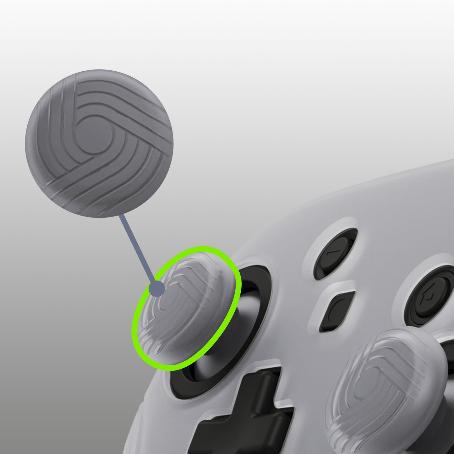 PlayVital Samurai Edition Ergonomic Silicone Skin Protective Case for Nintendo Switch Pro Controller, Soft Anti-slip Controller Grip Protector for Nintendo Switch Pro with Thumb Grip Caps - Clear White - EBNPP008 PlayVital