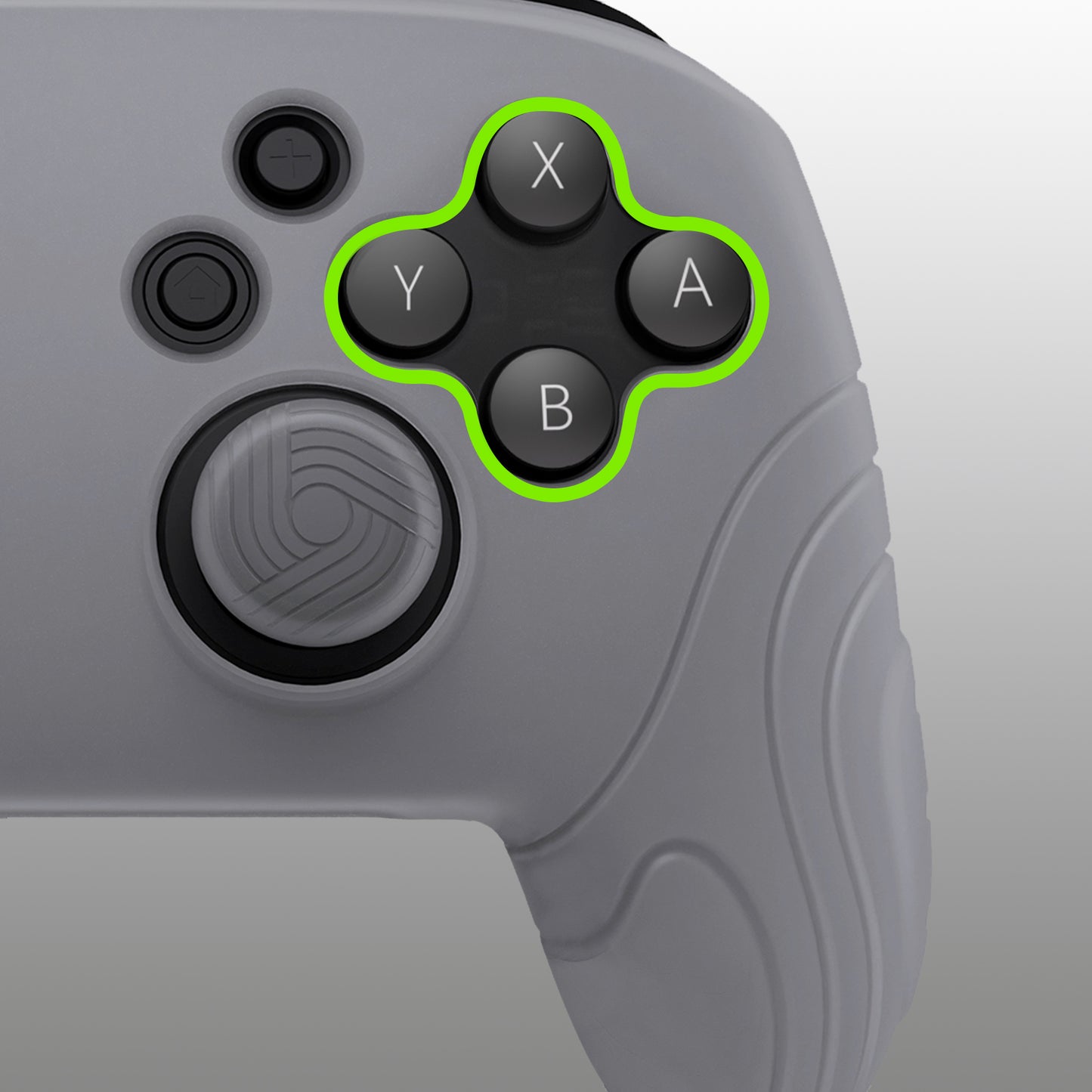 PlayVital Samurai Edition Ergonomic Silicone Skin Protective Case for Nintendo Switch Pro Controller, Soft Anti-slip Controller Grip Protector for Nintendo Switch Pro with Thumb Grip Caps - Clear White - EBNPP008 PlayVital