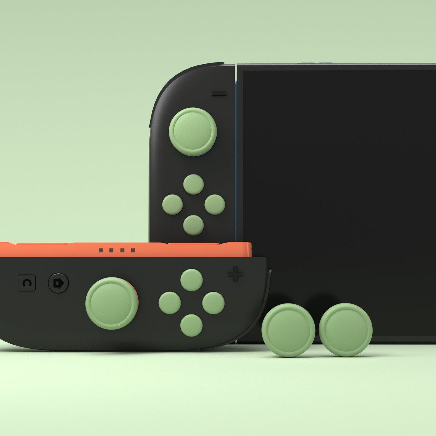 PlayVital Silicone Button Covers and Thumb Grip Set for Nintendo Switch 2 (2025), ABXY Directional Button Caps for Joycon 2 - Matcha Green PlayVital