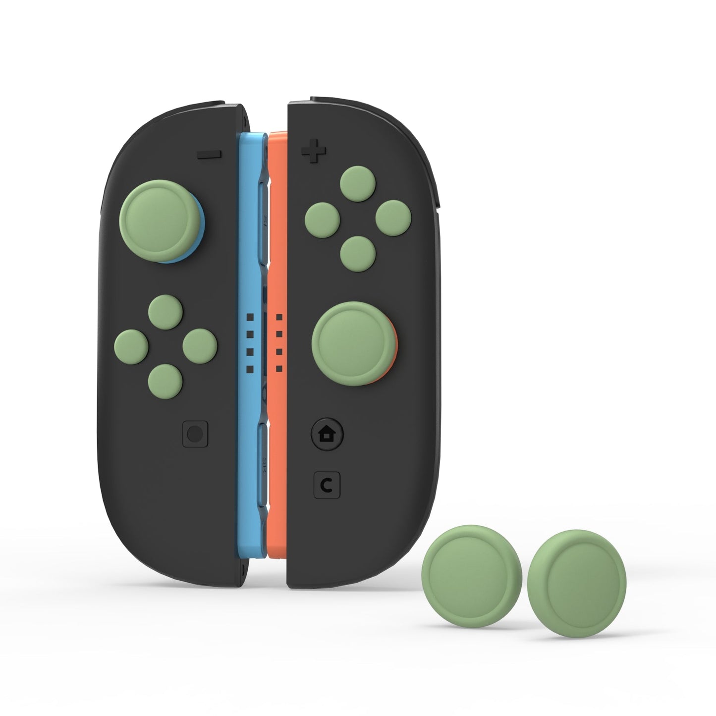 PlayVital Silicone Button Covers and Thumb Grip Set for Nintendo Switch 2 (2025), ABXY Directional Button Caps for Joycon 2 - Matcha Green PlayVital