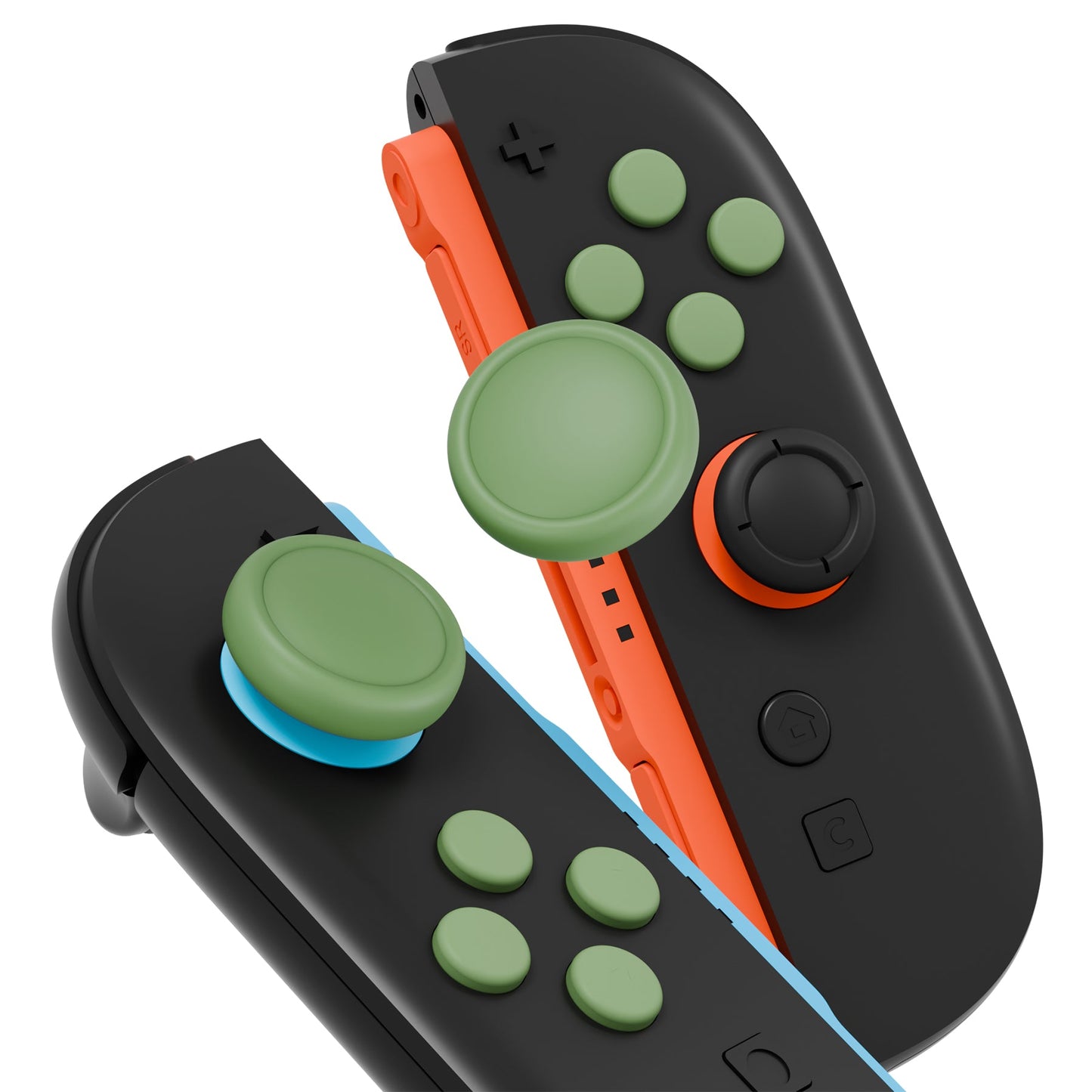 PlayVital Silicone Button Covers and Thumb Grip Set for Nintendo Switch 2 (2025), ABXY Directional Button Caps for Joycon 2 - Matcha Green PlayVital