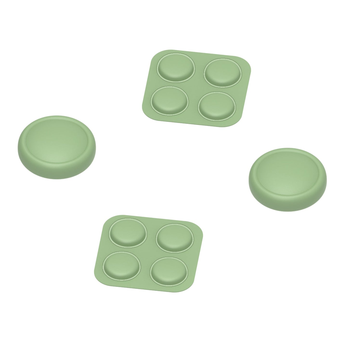 PlayVital Silicone Button Covers and Thumb Grip Set for Nintendo Switch 2 (2025), ABXY Directional Button Caps for Joycon 2 - Matcha Green PlayVital