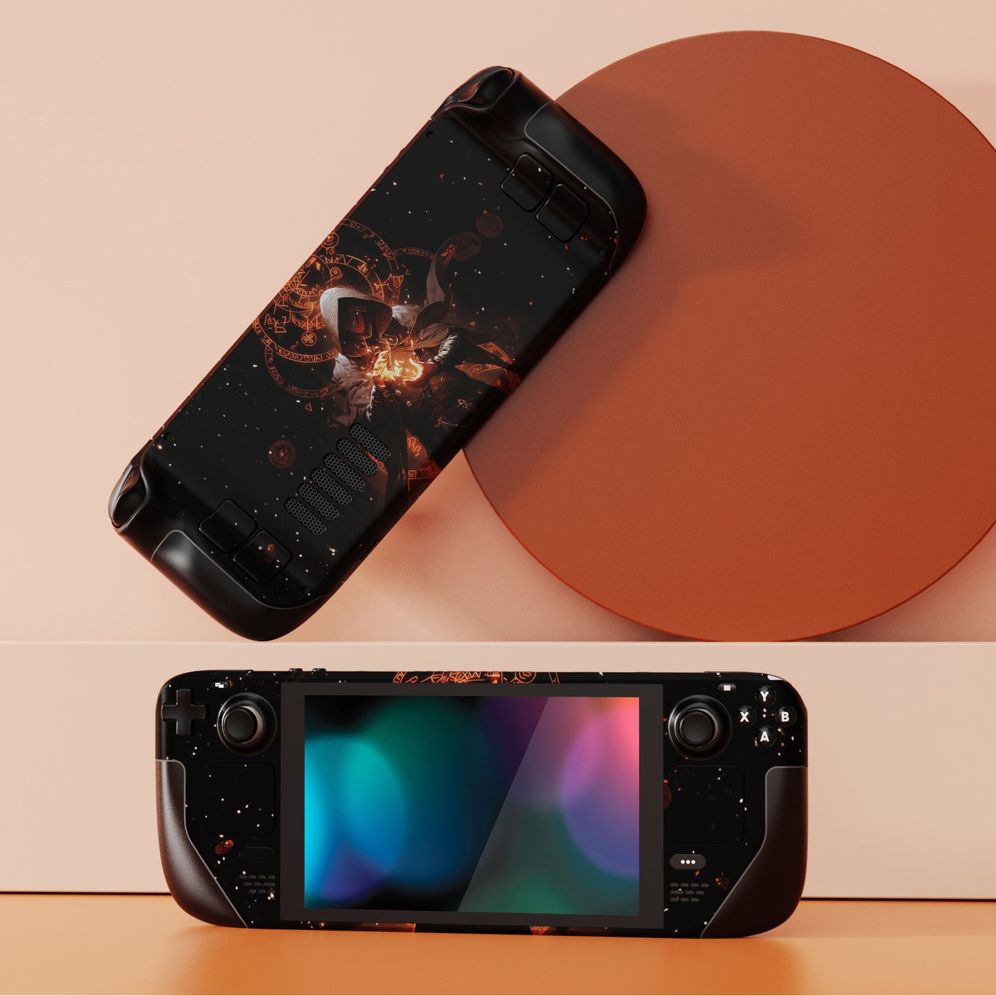 PlayVital Full Set Protective Skin Decal for Steam Deck, Custom Stickers Vinyl Cover for Steam Deck Handheld Gaming PC - Summon of Flame - SDTM078 PlayVital