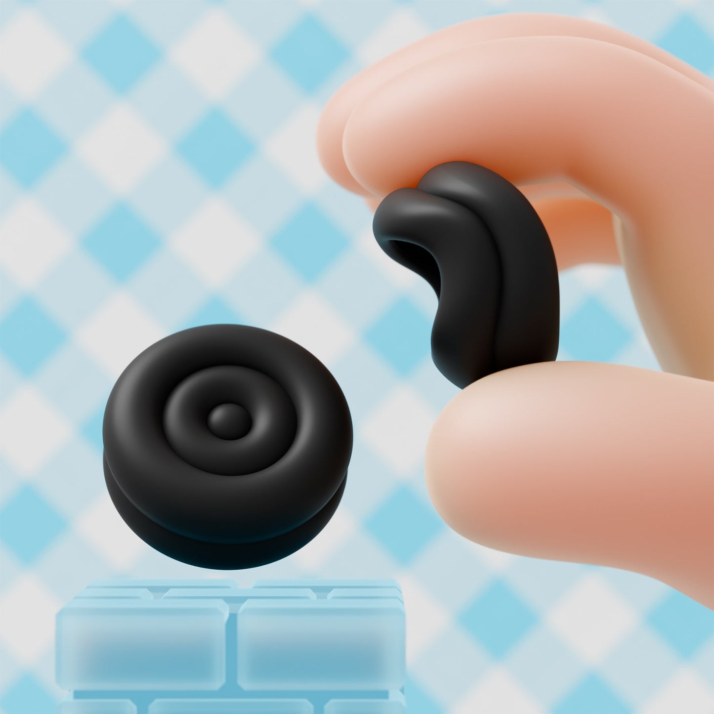 PlayVital Thumbs Cushion Grips Caps for Nintendo Switch 2 (2025), Joystick Caps for Joycon 2 - Black PlayVital