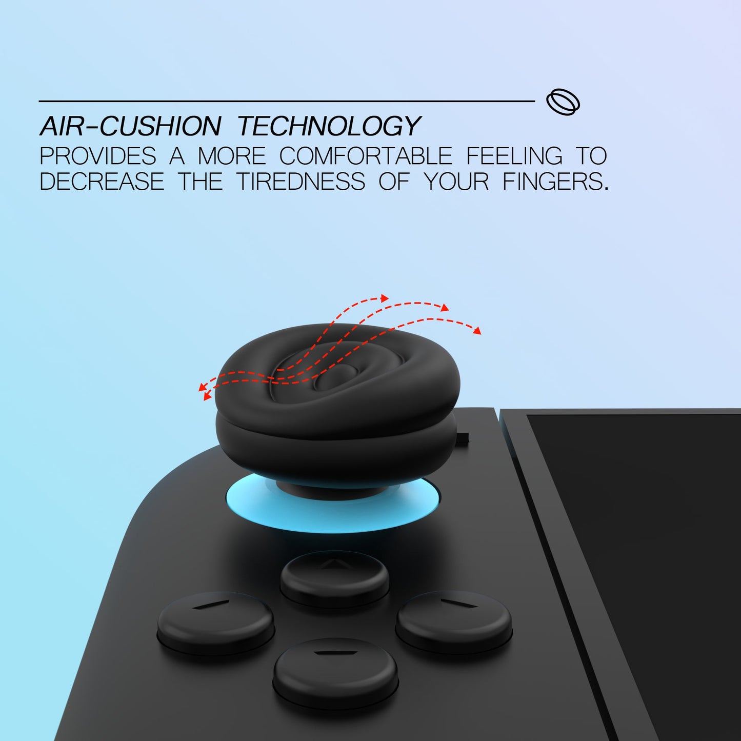 PlayVital Thumbs Cushion Grips Caps for Nintendo Switch 2 (2025), Joystick Caps for Joycon 2 - Black PlayVital
