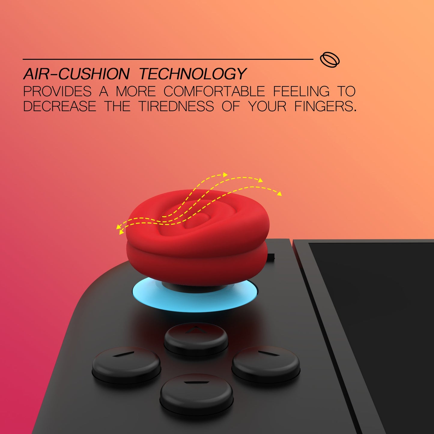 PlayVital Thumbs Cushion Grips Caps for Nintendo Switch 2 (2025), Joystick Caps for Joycon 2 - Passion Red PlayVital