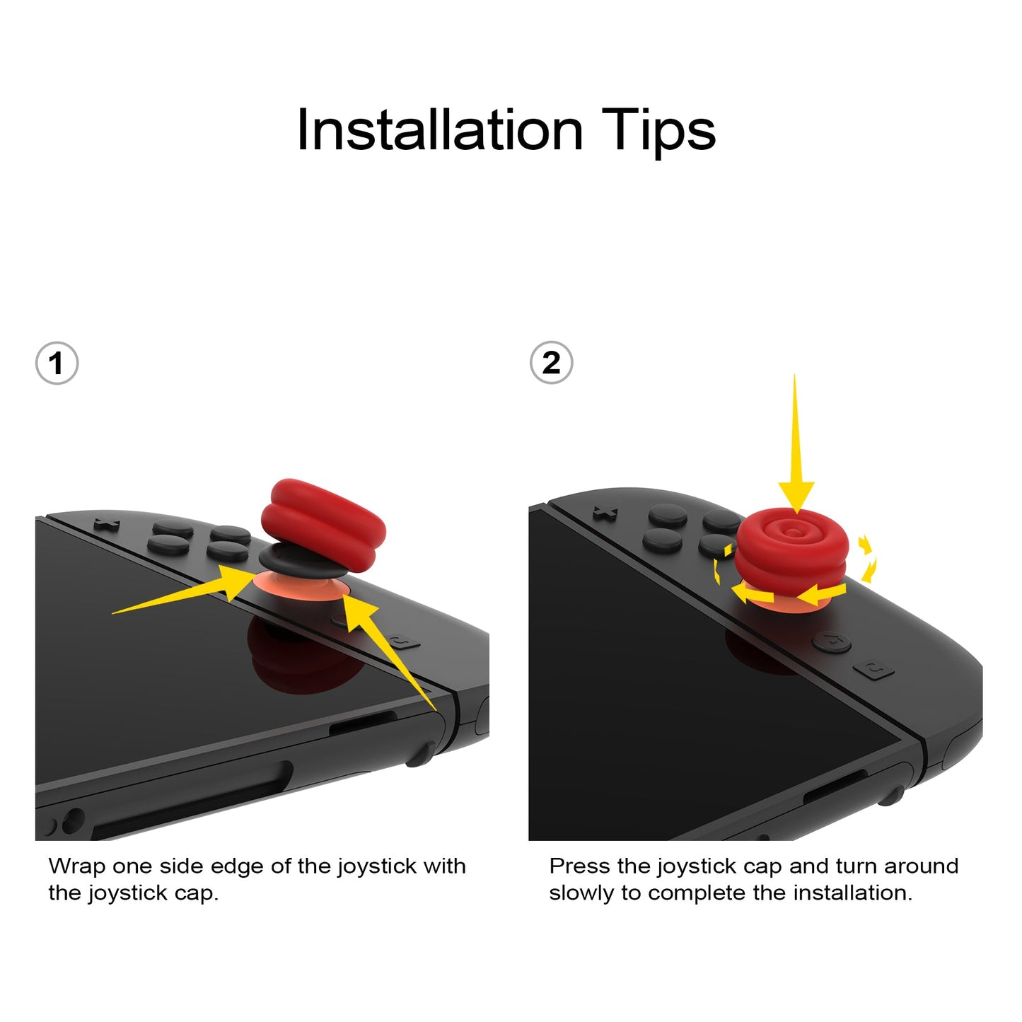 PlayVital Thumbs Cushion Grips Caps for Nintendo Switch 2 (2025), Joystick Caps for Joycon 2 - Passion Red PlayVital