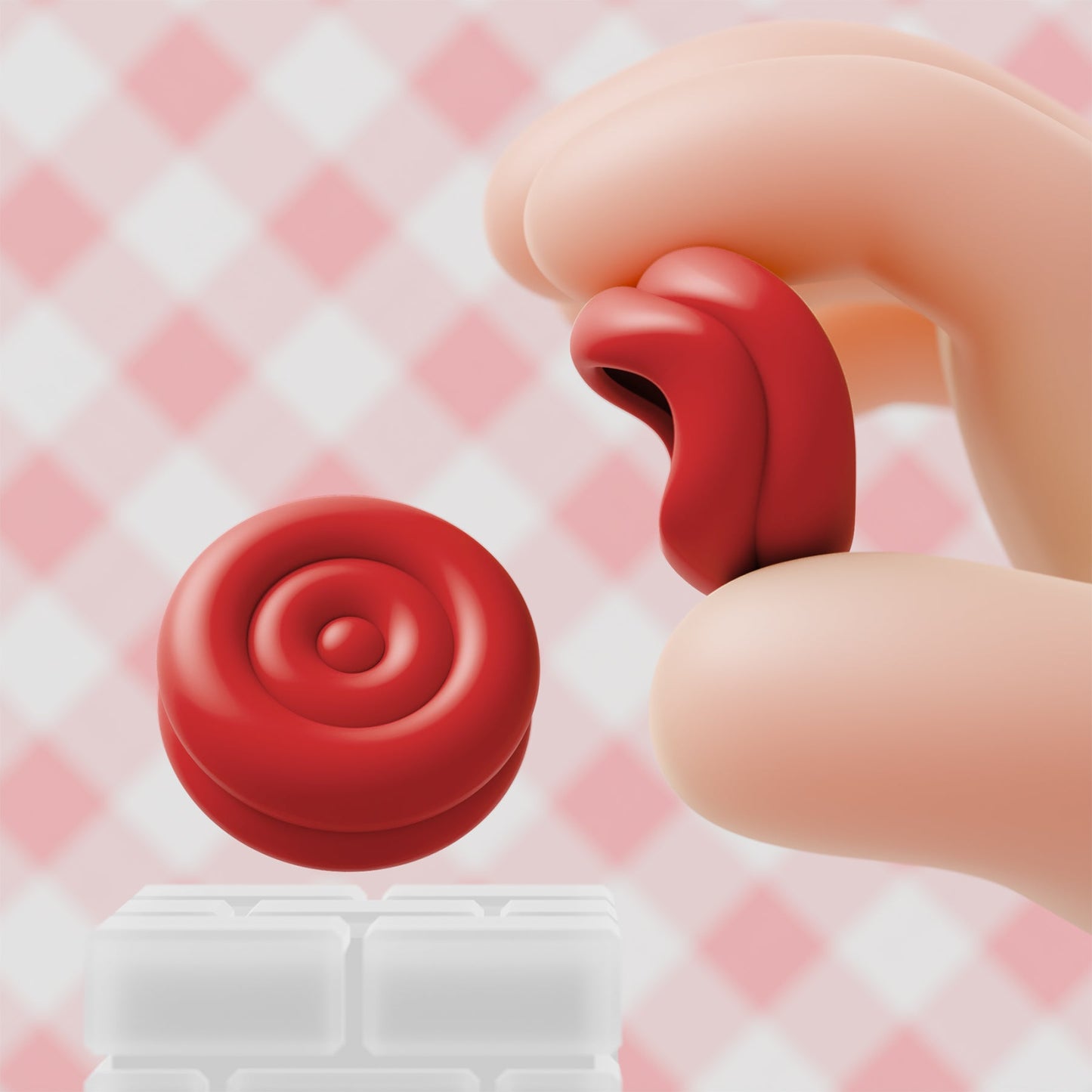 PlayVital Thumbs Cushion Grips Caps for Nintendo Switch 2 (2025), Joystick Caps for Joycon 2 - Passion Red PlayVital