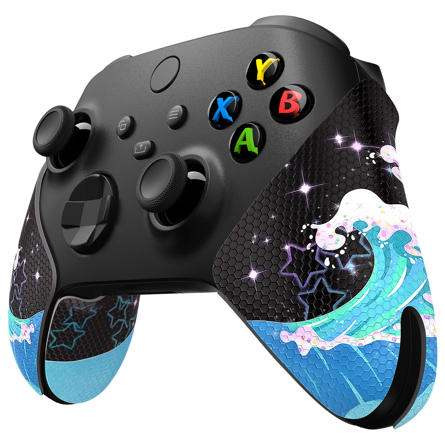 PlayVital Shimmering Waves Anti-Skid Sweat-Absorbent Controller Grip for Xbox Series X/S Controller, Professional Textured Soft Rubber Pads Handle Grips for Xbox Series X/S Controller - X3PJ032 PlayVital