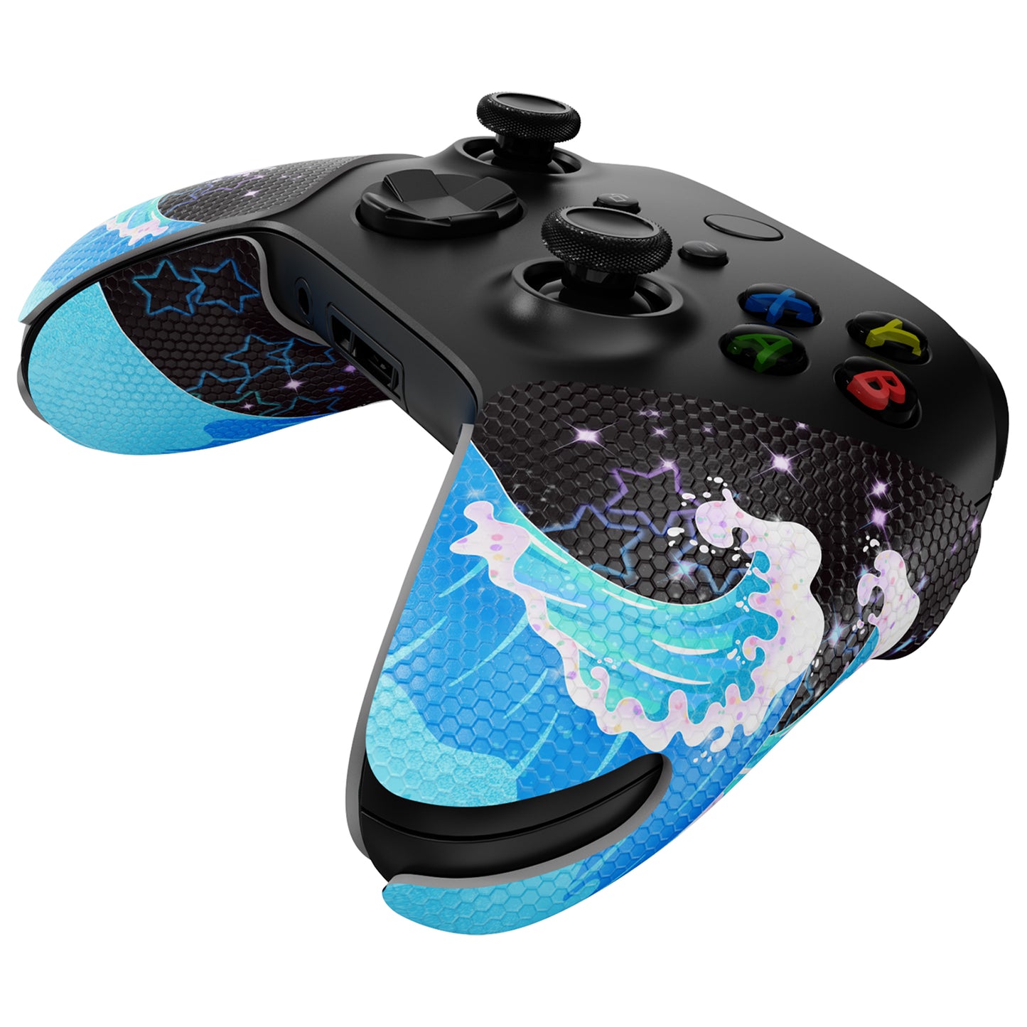 PlayVital Shimmering Waves Anti-Skid Sweat-Absorbent Controller Grip for Xbox Series X/S Controller, Professional Textured Soft Rubber Pads Handle Grips for Xbox Series X/S Controller - X3PJ032 PlayVital