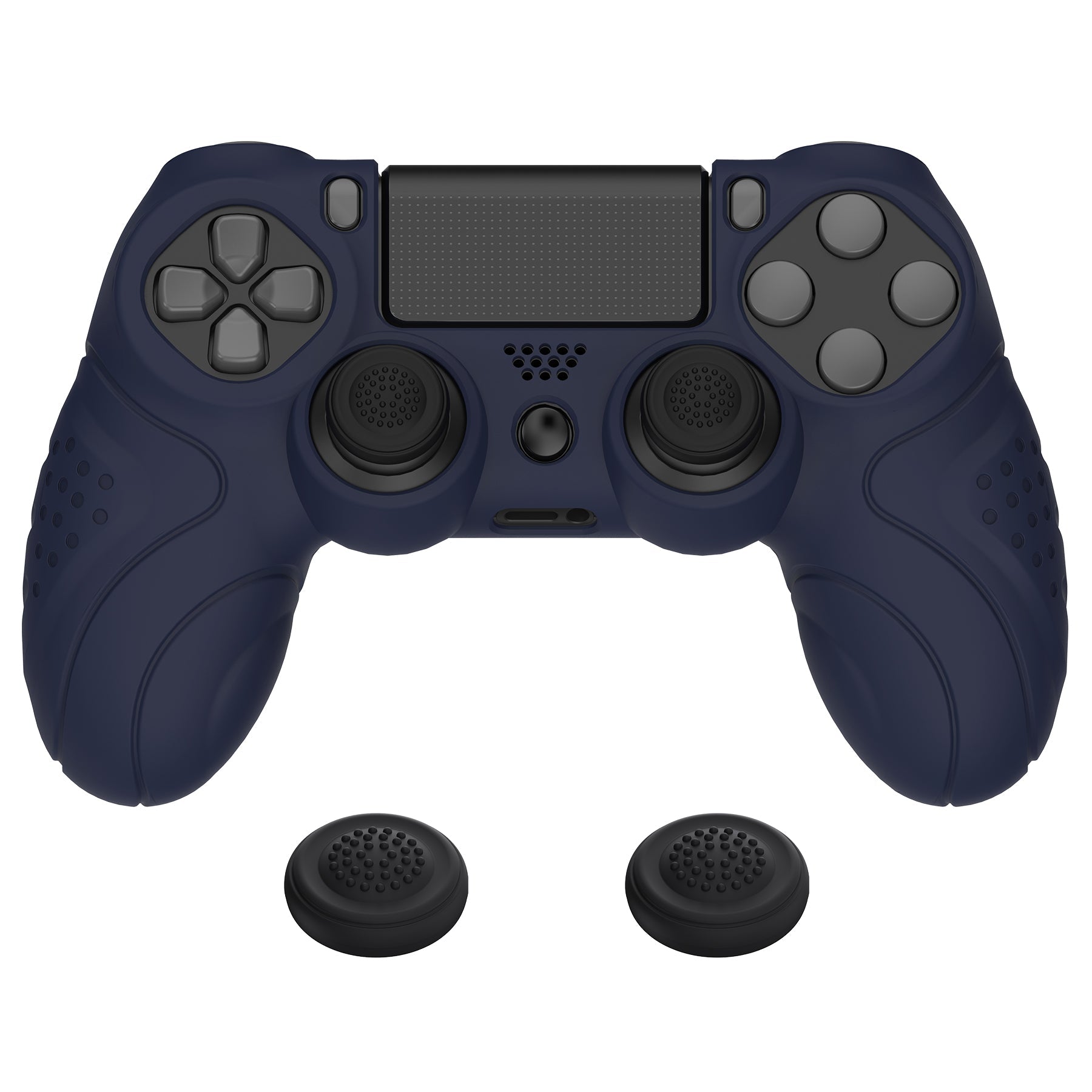 PlayVital Guardian Edition Midnight Blue Ergonomic Soft Anti-Slip  Controller Silicone Case Cover for PS4, Rubber Protector Skins with Black  Joystick