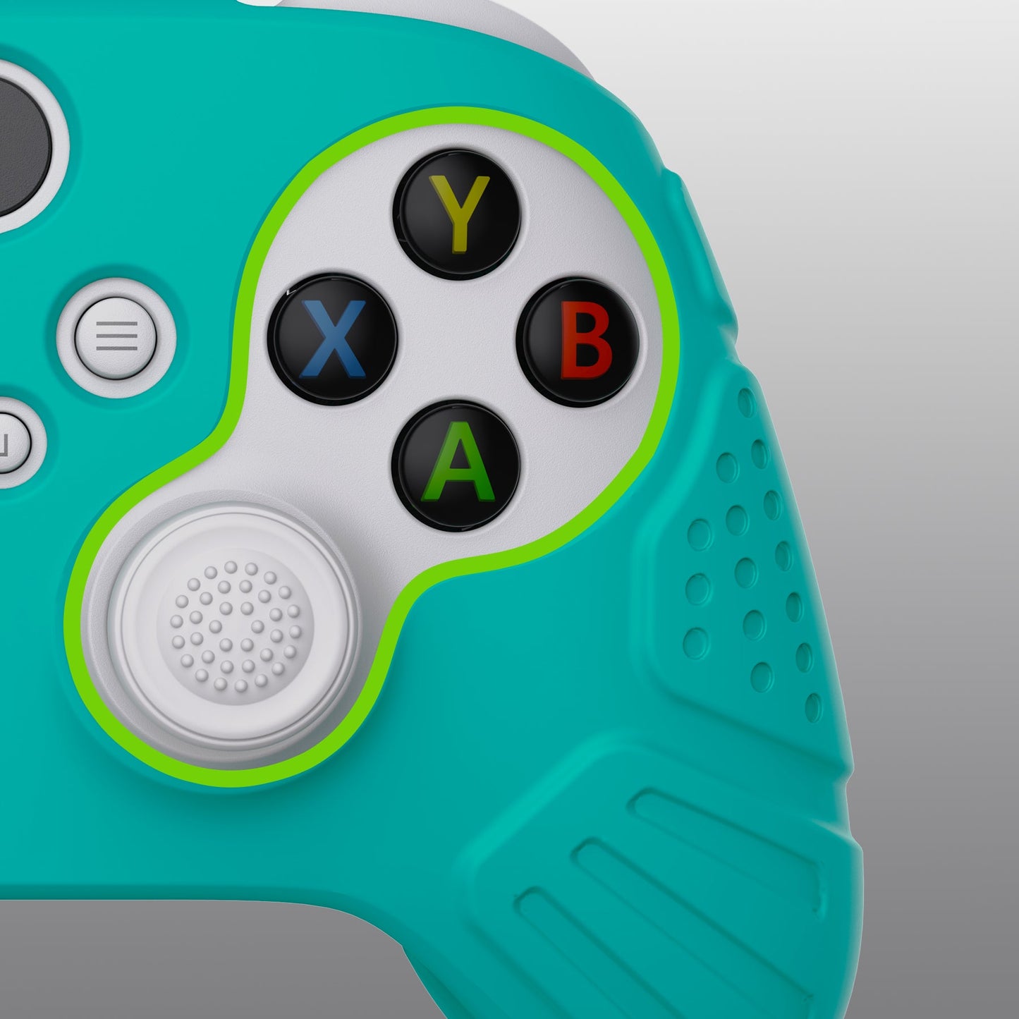 PlayVital Guardian Edition Aqua Green Ergonomic Soft Anti-slip Controller Silicone Case Cover, Rubber Protector Skins with Black Joystick Caps for Xbox Series S and Xbox Series X Controller - HCX3010 PlayVital