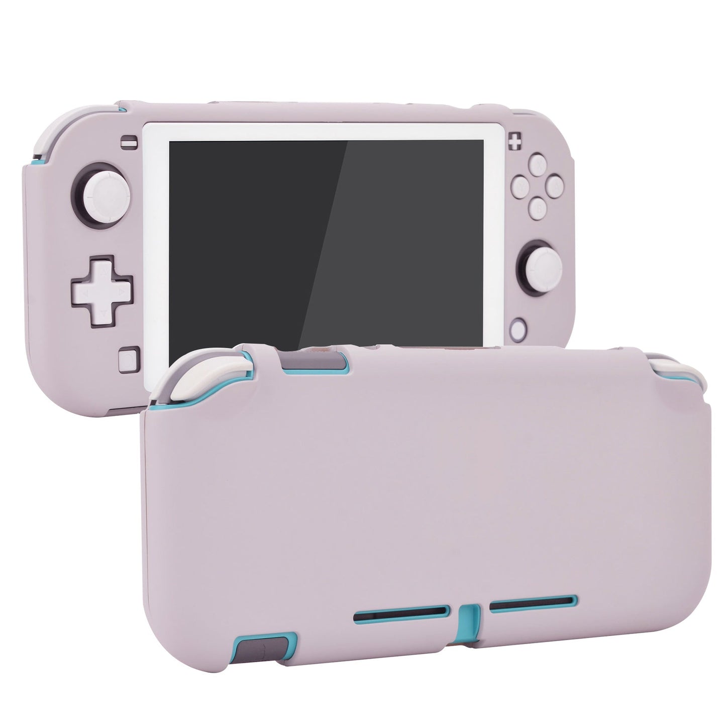 PlayVital Soft Touch Rhapsody Violet Customized Protective Grip Case for Nintendo Switch Lite, Hard Cover Protector for Nintendo Switch Lite - 1 x White Border Tempered Glass Screen Protector Included - LTP301 PlayVital
