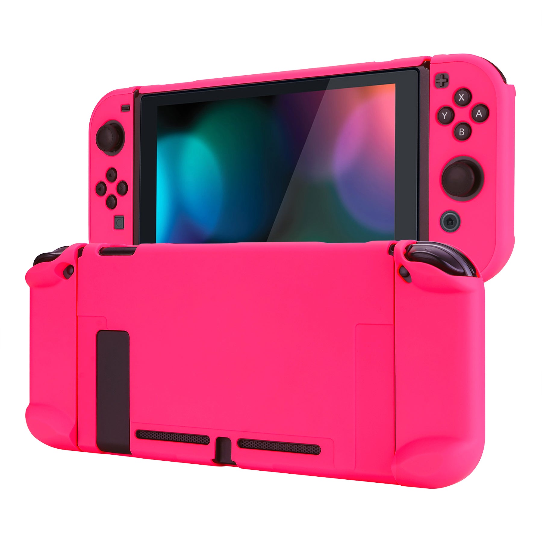 PlayVital Bright Pink Back Cover for Nintendo Switch Console, NS