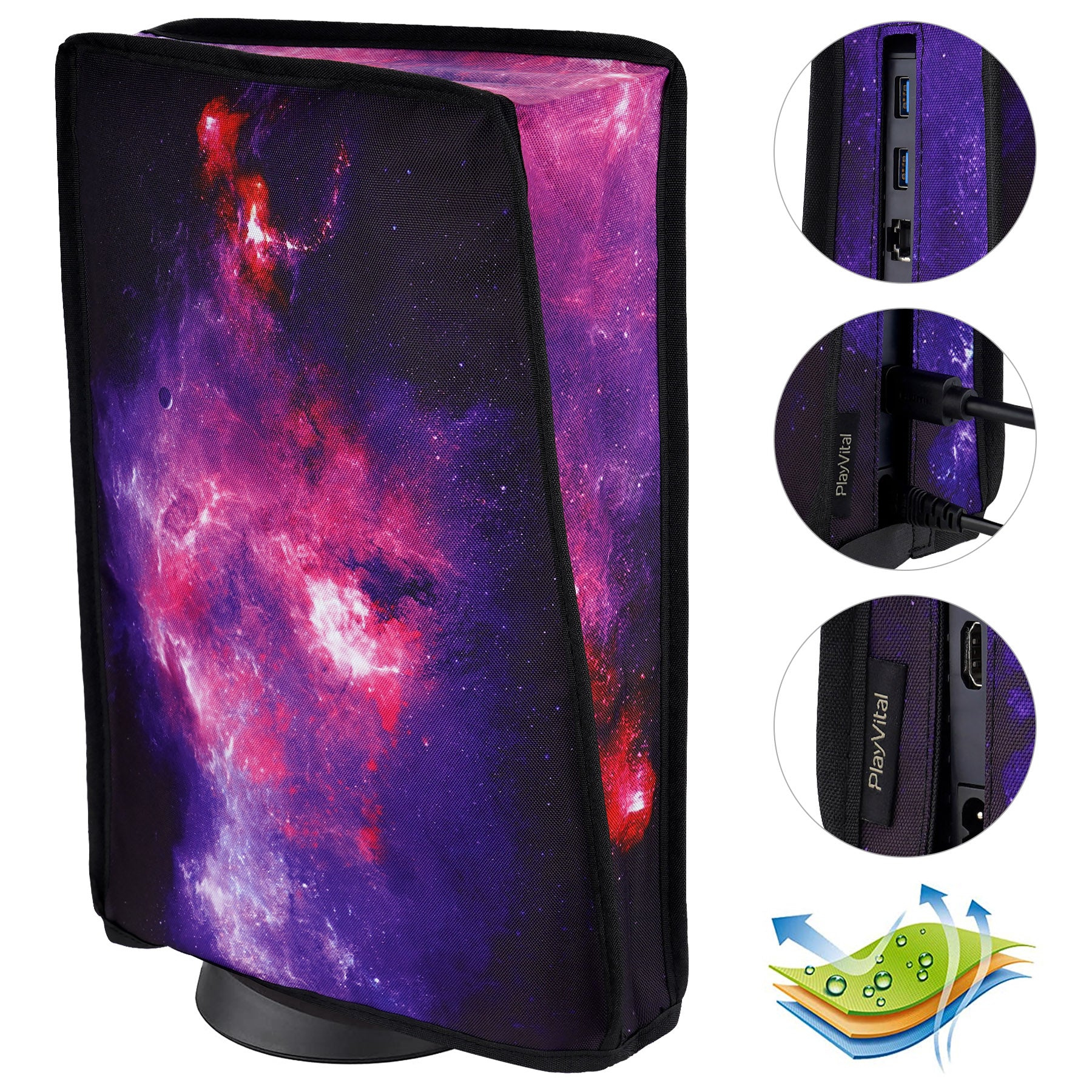 PlayVital Nebula Galaxy Anti Scratch Waterproof Dust Cover for ps5 Con –  playvital