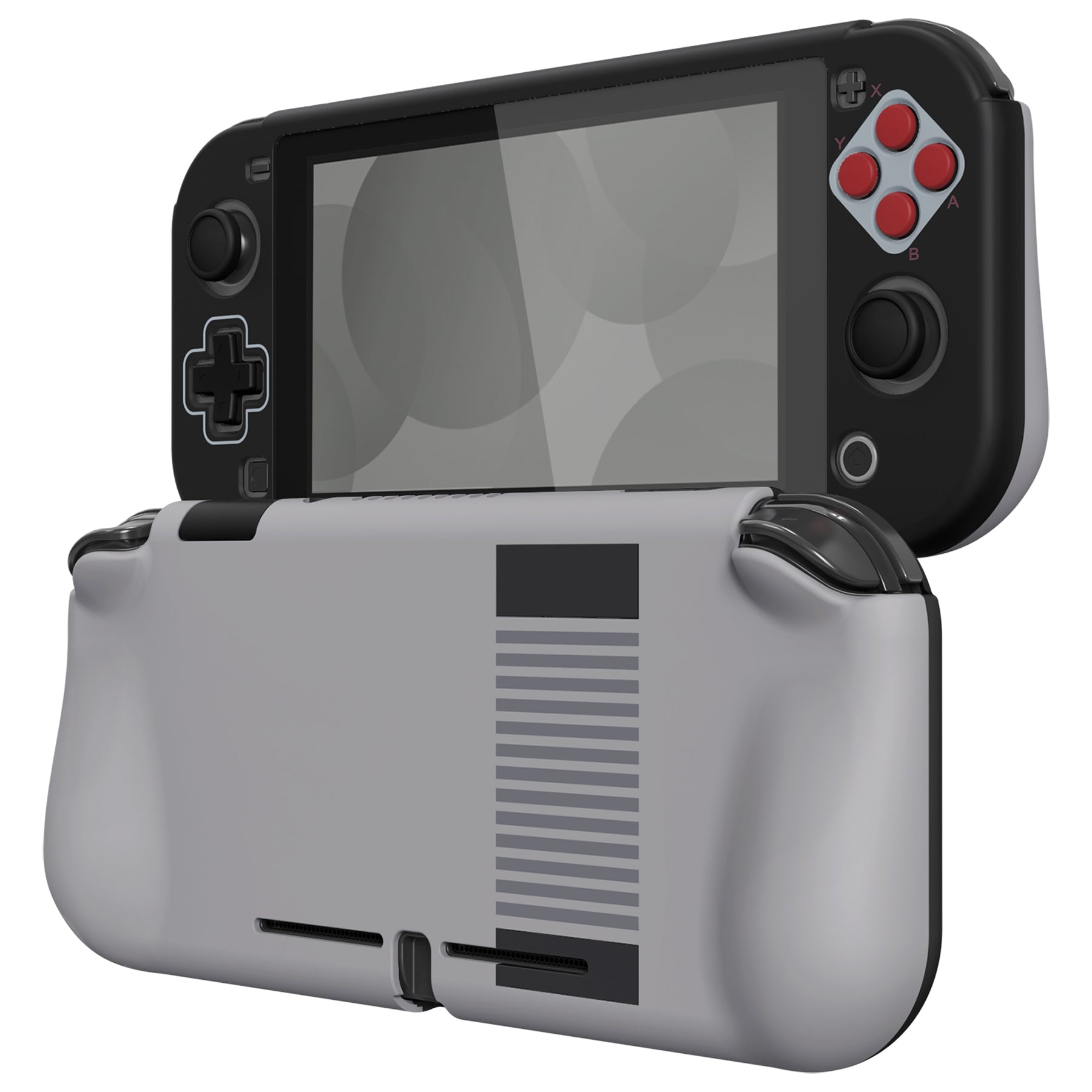 PlayVital ZealProtect Hard Shell Protective Case with Screen Protector &  Thumb Grip Caps & Button Caps for NS Switch Lite - Classics NES Style - 