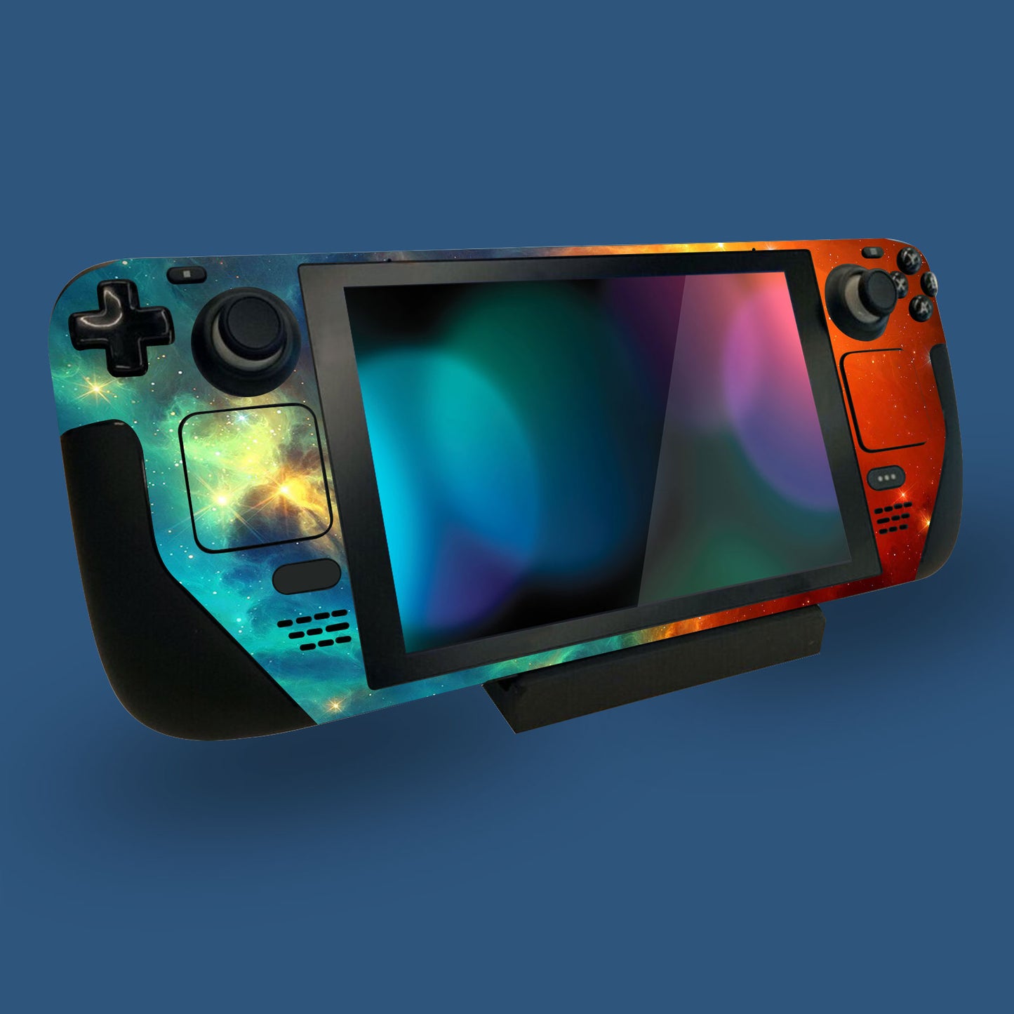 PlayVital Full Set Protective Skin Decal for Steam Deck, Custom Stickers Vinyl Cover for Steam Deck Handheld Gaming PC - Orange Star Universe - SDTM001 playvital