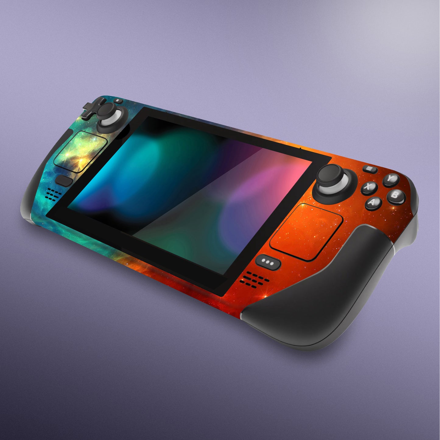 PlayVital Full Set Protective Skin Decal for Steam Deck, Custom Stickers Vinyl Cover for Steam Deck Handheld Gaming PC - Orange Star Universe - SDTM001 playvital