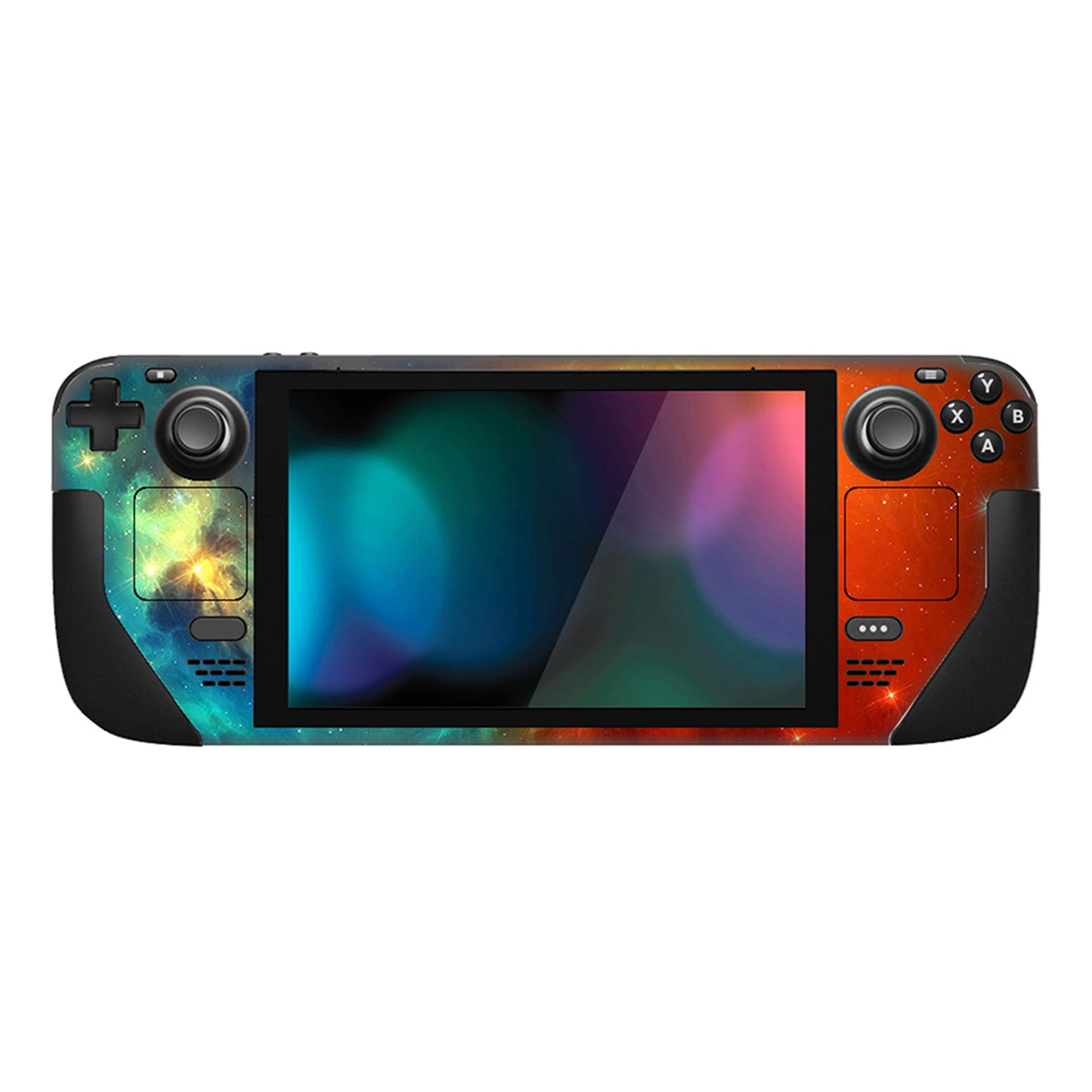 PlayVital Full Set Protective Skin Decal for Steam Deck, Custom Stickers Vinyl Cover for Steam Deck Handheld Gaming PC - Orange Star Universe - SDTM001 playvital