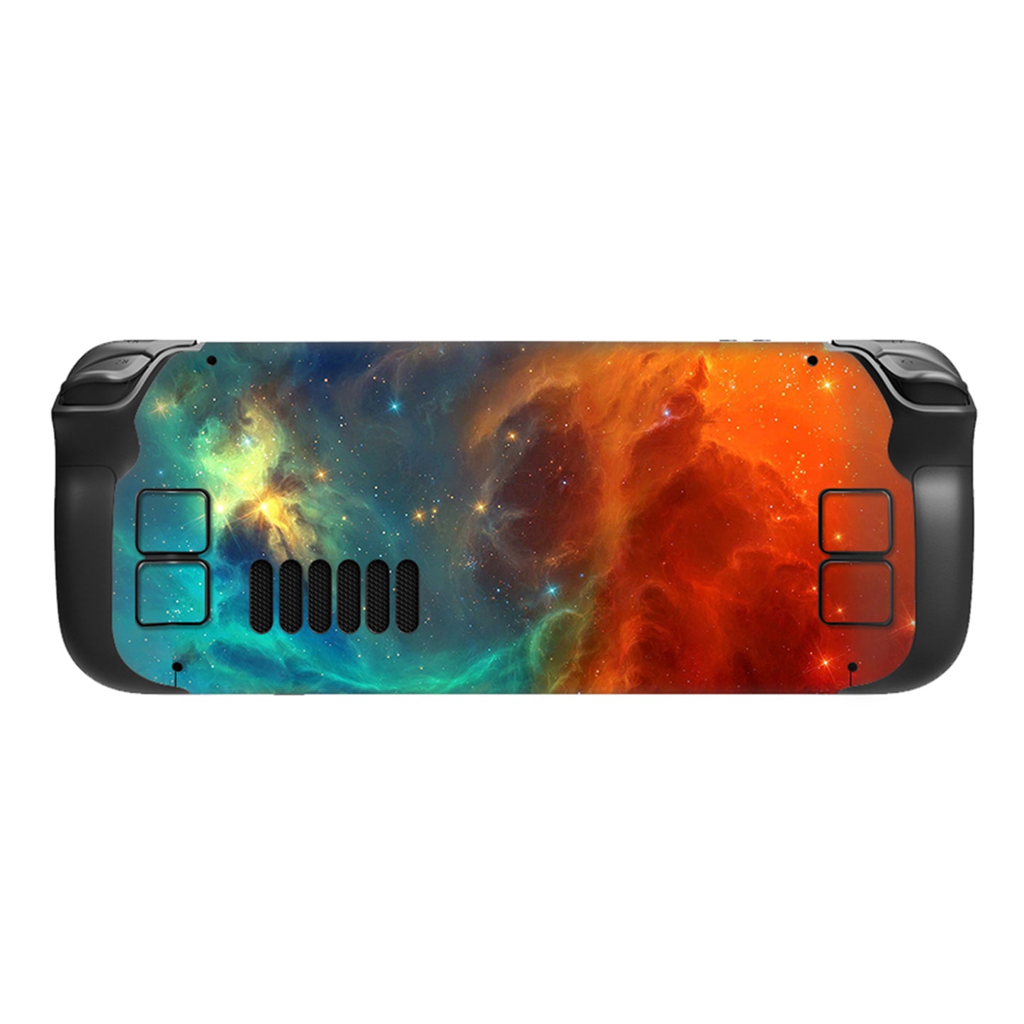 PlayVital Full Set Protective Skin Decal for Steam Deck, Custom Stickers Vinyl Cover for Steam Deck Handheld Gaming PC - Orange Star Universe - SDTM001 playvital