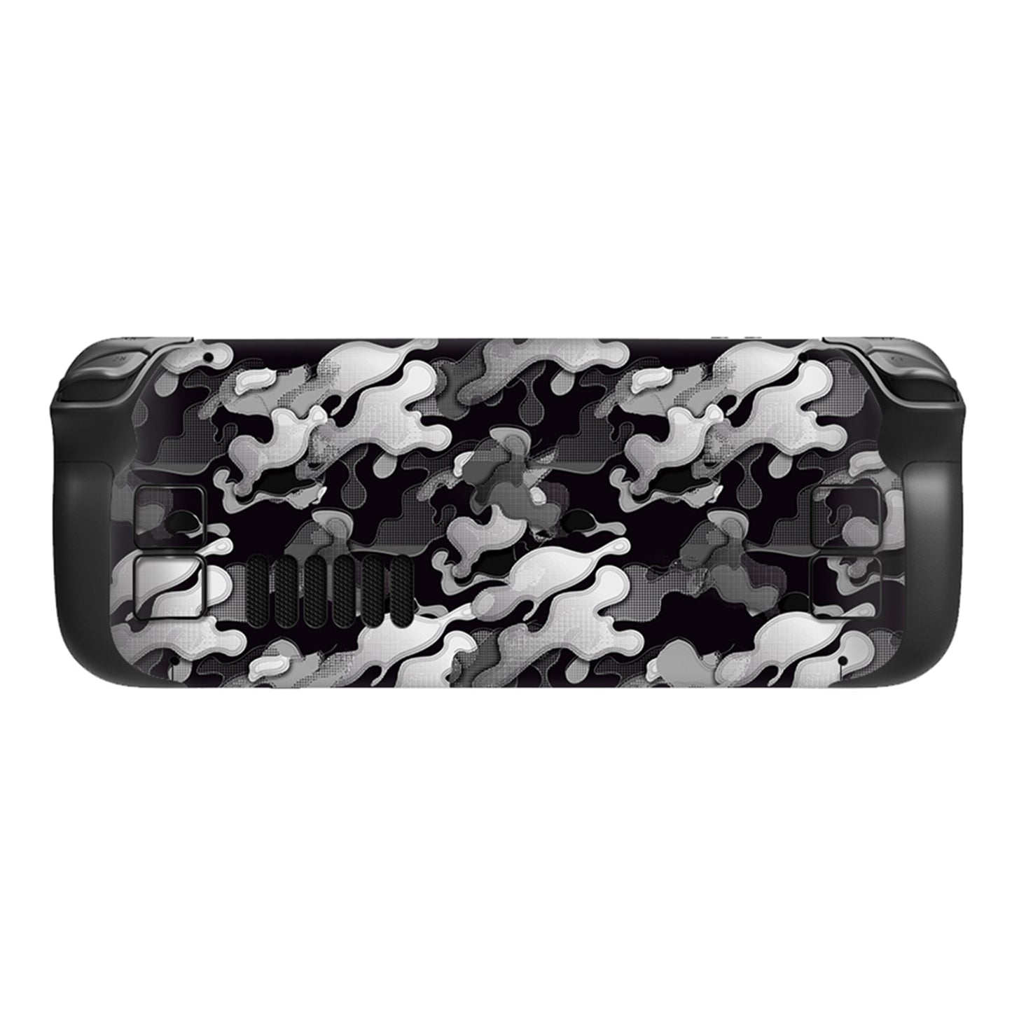 PlayVital Full Set Protective Skin Decal for Steam Deck, Custom Stickers Vinyl Cover for Steam Deck Handheld Gaming PC - Black White Camouflage - SDTM014 playvital