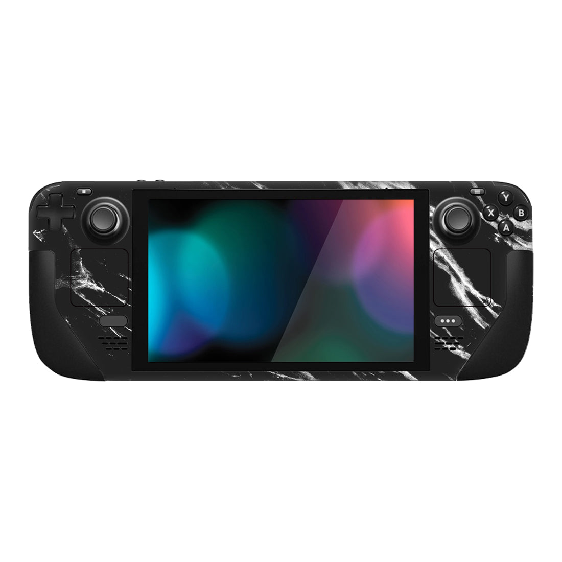 PlayVital Full Set Protective Skin Decal for Steam Deck, Custom Stickers Vinyl Cover for Steam Deck Handheld Gaming PC - Modern Black Marble - SDTM029 playvital