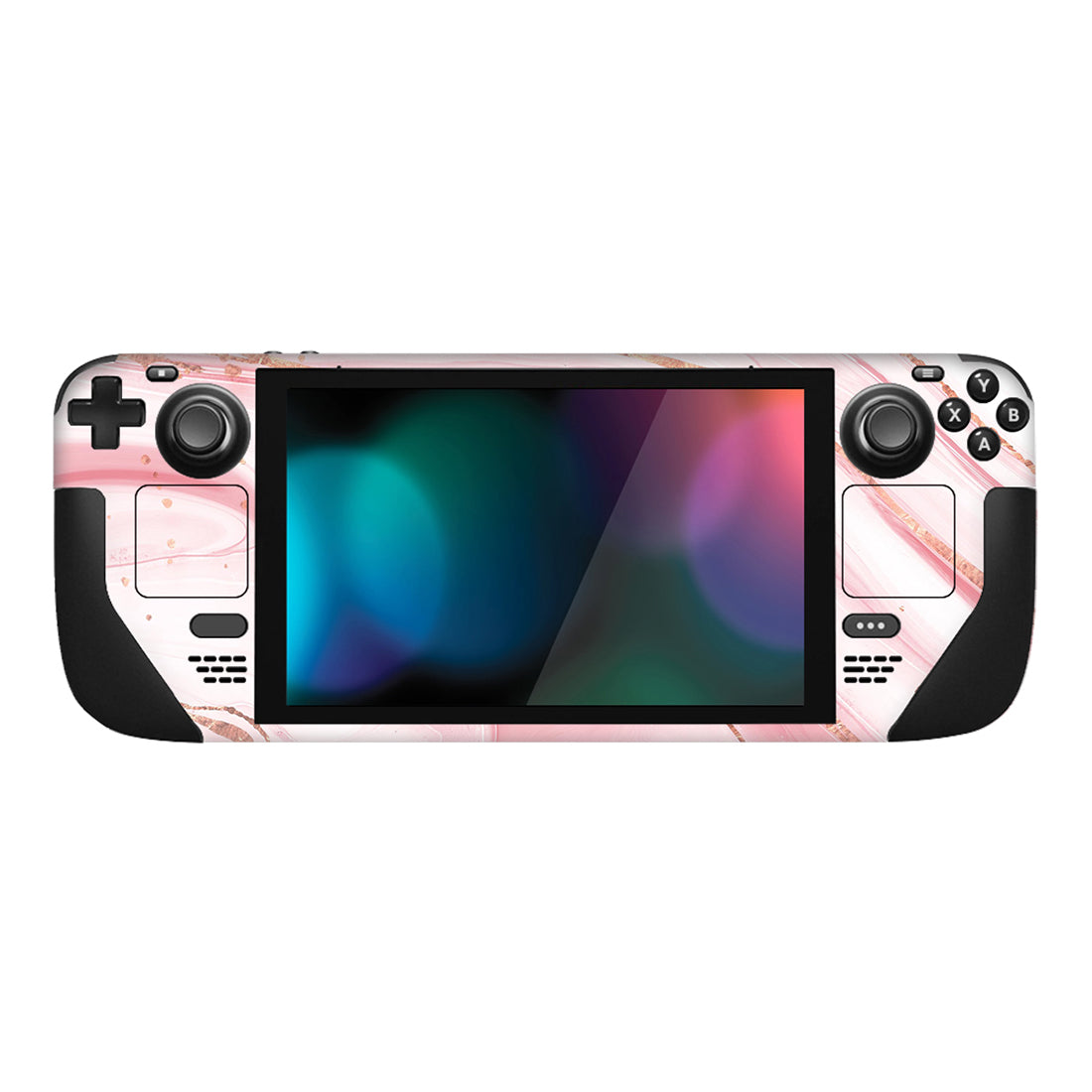 PlayVital Full Set Protective Skin Decal for Steam Deck, Custom Stickers Vinyl Cover for Steam Deck Handheld Gaming PC - Pink Gold Marble - SDTM031 playvital