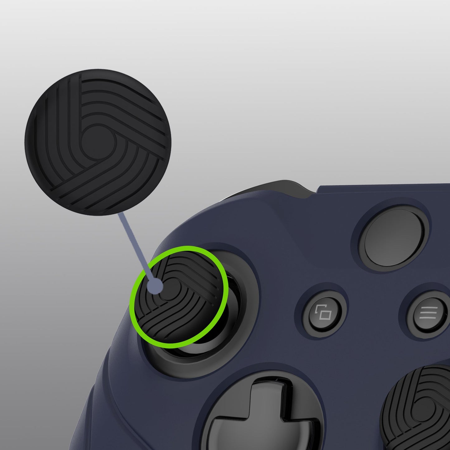 PlayVital Samurai Edition Midnight Blue Anti-Slip Controller Grip Silicone Skin for Xbox One X/S Controller, Ergonomic Soft Rubber Protective Case Cover for Xbox One S/X Controller with Black Thumb Stick Caps - XOQ036 playvital