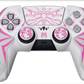 PlayVital Cyber Spider Design Silicone Cover with Thumb Grips for PS5 Controller, Compatible with Charging Dock - White & Pink - KBBPFP002 PlayVital