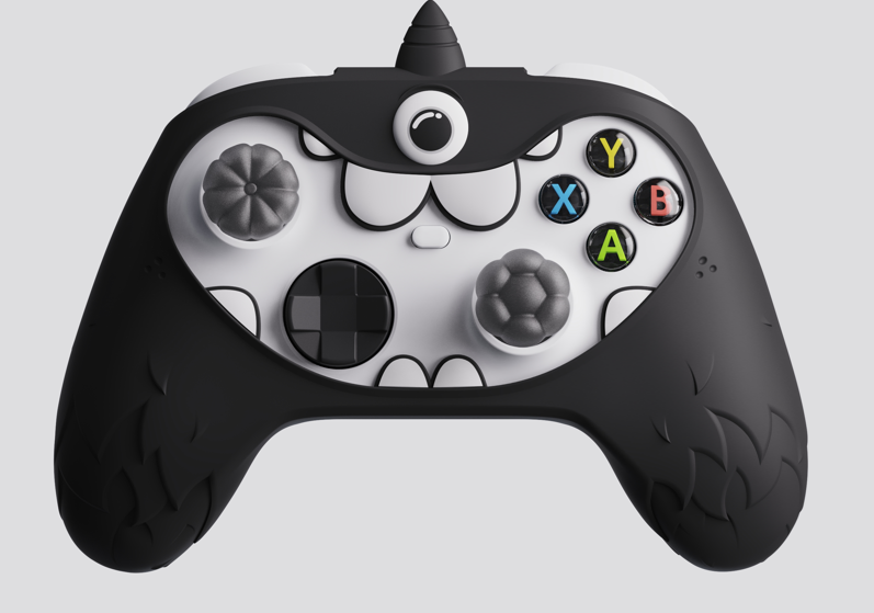 PlayVital MonoEye Monster Cute Silicone Cover with Thumb Grips Caps for Xbox Series X/S Controller - Black - GTTX3P001 PlayVital