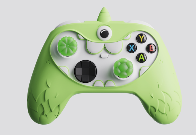 PlayVital MonoEye Monster Cute Silicone Cover with Thumb Grips Caps for Xbox Series X/S Controller - Neon Green - GTTX3P003 PlayVital