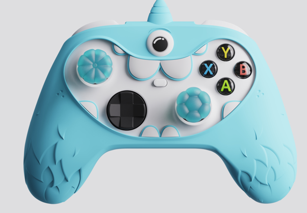 PlayVital MonoEye Monster Cute Silicone Cover with Thumb Grips Caps for Xbox Series X/S Controller - Blue - GTTX3P004 PlayVital