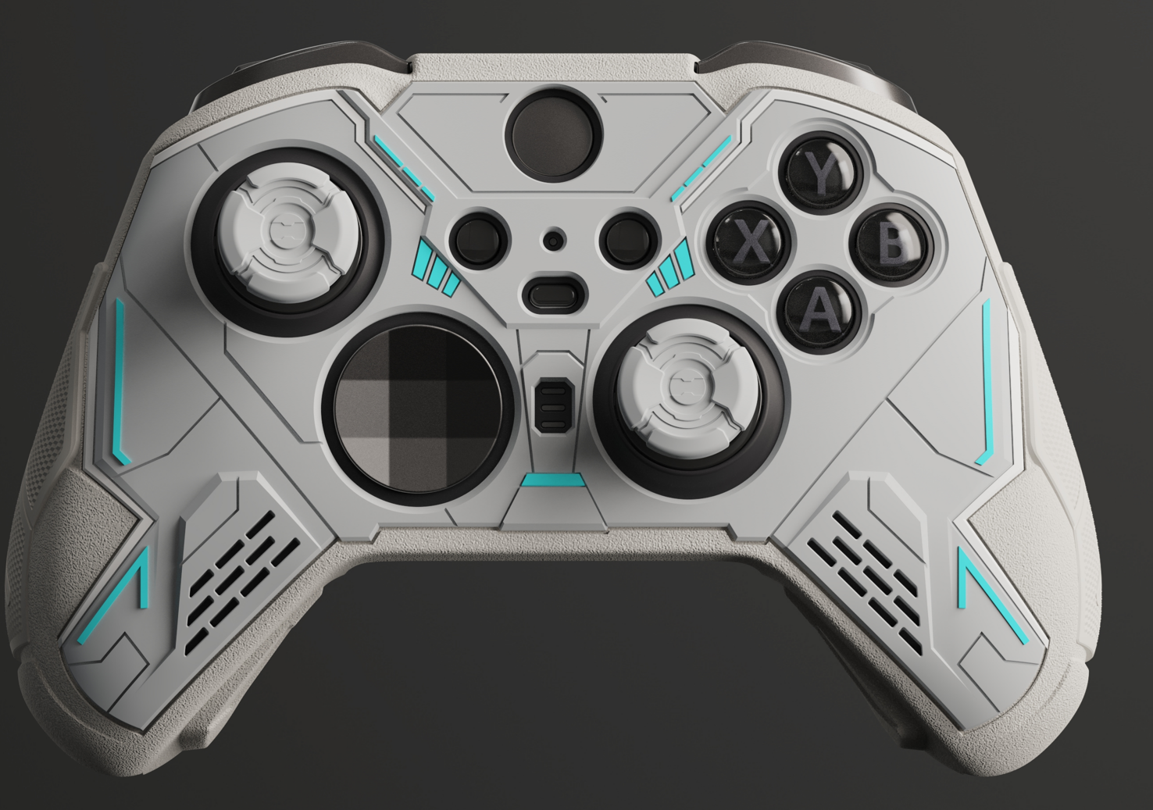 PlayVital Stellar Mecha Silicone Cover Skin with Thumb Grips for Xbox Elite Series 2 & Elite Series 2 Core Controller - White - HQWE2P002 PlayVital